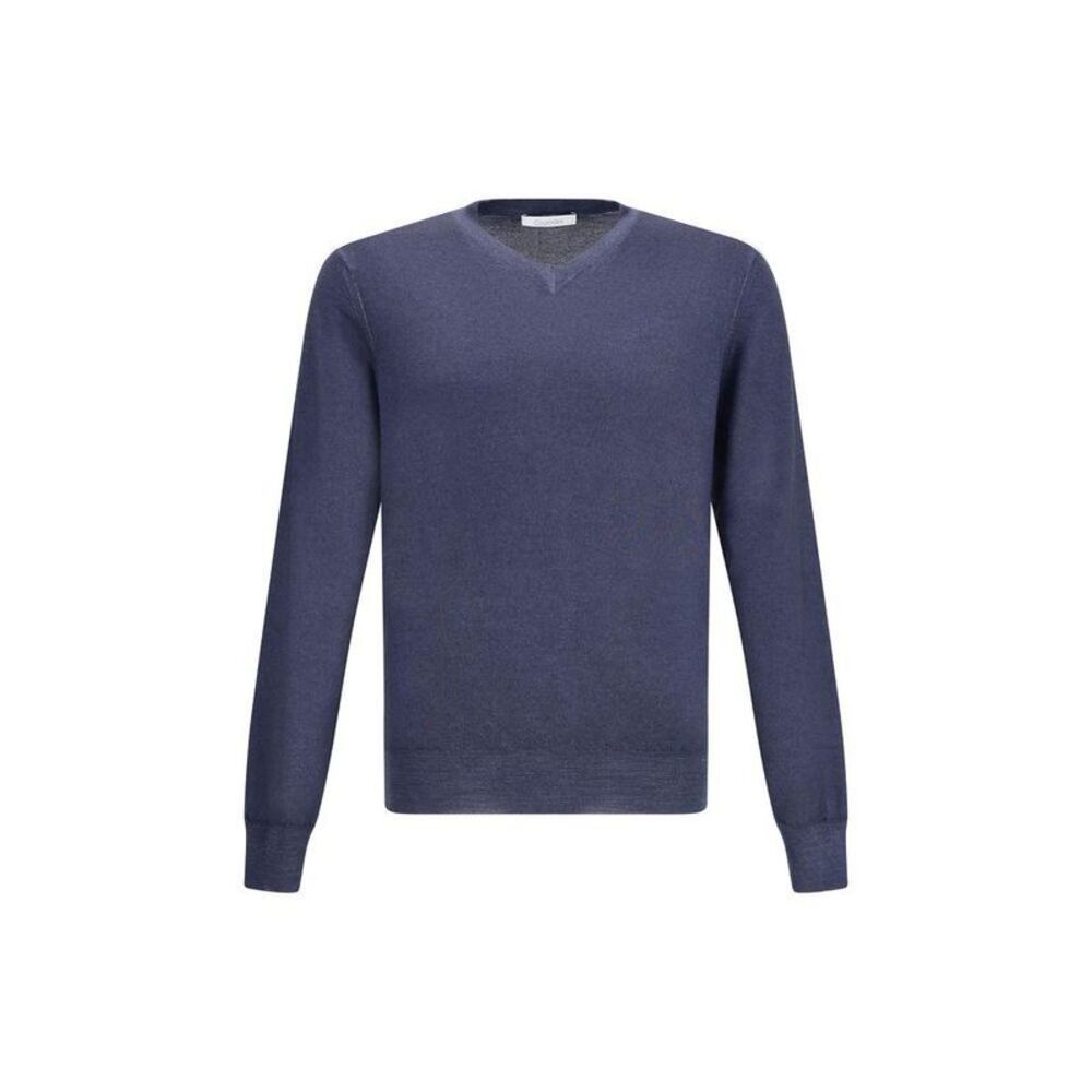 Cruciani V-neck Wool Blend Sweater Men Green Sweaters
